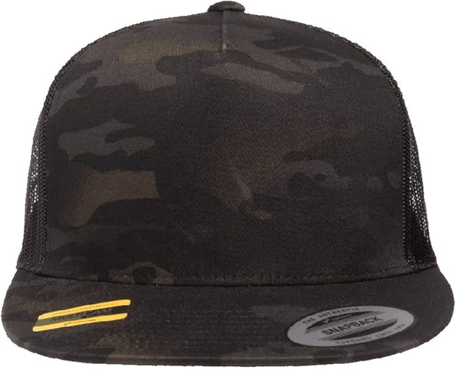 Yupoong 5-Panel YP Classic Trucker Cap | High Profile Flat Visor Snapback | OSFM | Bulk Packs Available