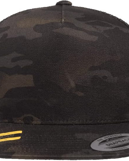Yupoong 5-Panel YP Classic Trucker Cap | High Profile Flat Visor Snapback | OSFM | Bulk Packs Available