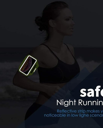 Cell Phone Running Armband with Zipper Pocket Armband Case Running Holder for iPhone 16 Pro Max/15/14 Pro Max/13/12 /11 Pro Max/XS/XR,Galaxy S20 S10,Sweatproof Arm Band with Card/Key Bag