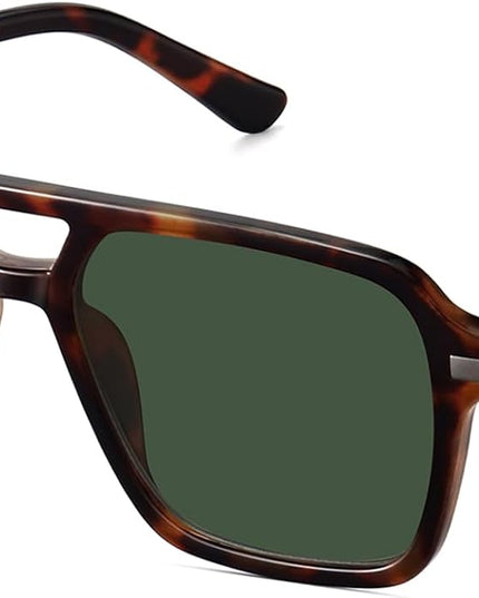Retro Aviator Sunglasses for Women Men Trendy Classic Square 70s 80s 90s Vintage Shades Double Bridge Aviators FZN813