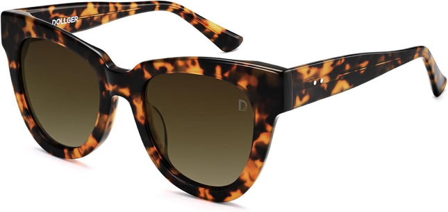 Dollger Retro Cat Eye Sunglasses Women Men Vintage Square Tortoise Shell Fashion Cateye Sunglasses