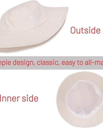 Cotton Bucket Hat for Women Men Summer Travel Sun Beach Bucket Cap, Unisex Outdoor Fisherman Hat