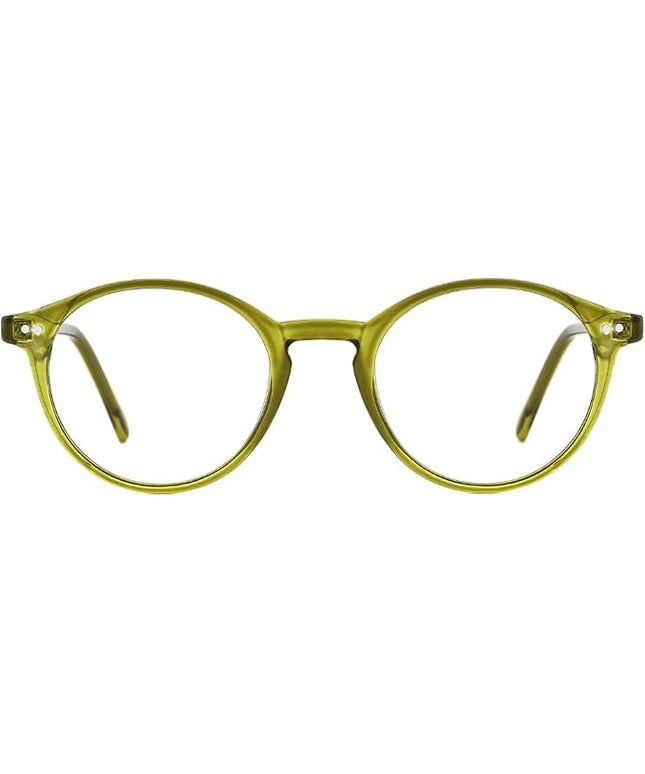 TIJN Blue Light Blocking Glasses Men Women Vintage Thick Round Rim Frame Eyeglasses