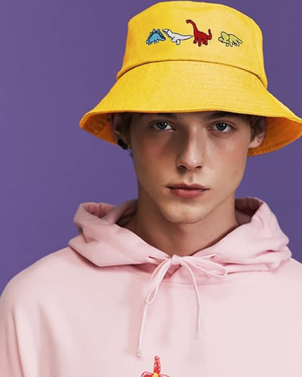 XYIYI Fashion Embroidery Bucket Hat Cotton Beach Fisherman Hats for Women Girls