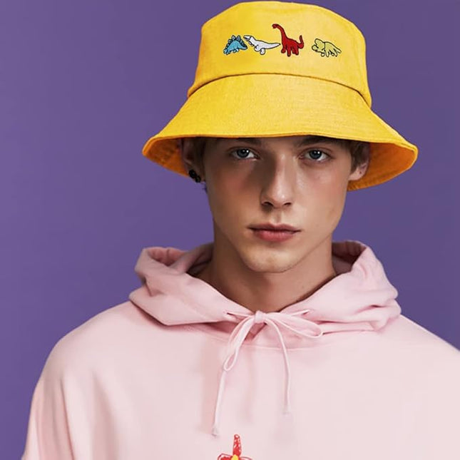 XYIYI Fashion Embroidery Bucket Hat Cotton Beach Fisherman Hats for Women Girls