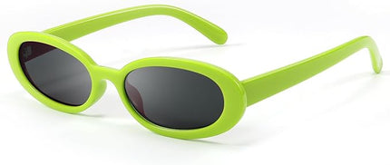 DANAMY Sunglasses Womens Retro Oval Sunglasses for Women Men Fashion Small Oval Sun Glasses 90s Vintage Driving Shades