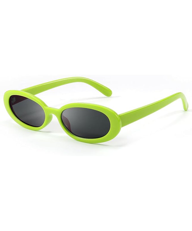 DANAMY Sunglasses Womens Retro Oval Sunglasses for Women Men Fashion Small Oval Sun Glasses 90s Vintage Driving Shades