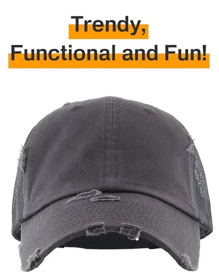 KBETHOS Vintage Washed Distressed Cotton Dad Hat Baseball Cap Adjustable Polo Trucker Unisex Style Headwear