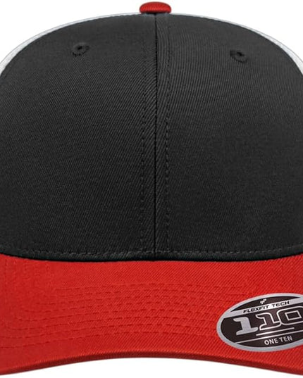 Cap America i8502 Flexfit 110 Premium Mid Profile 6-Panel Mesh Back Trucker Cap Hat w/UV Guard & Adjustable Snapback