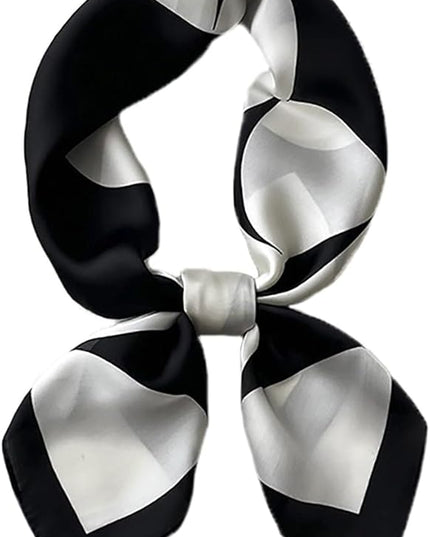 MINIDORA Satin Scarves for Women 27.5 × 27.5 inches Medium Square Elegant Silk Feeling Head Scarf