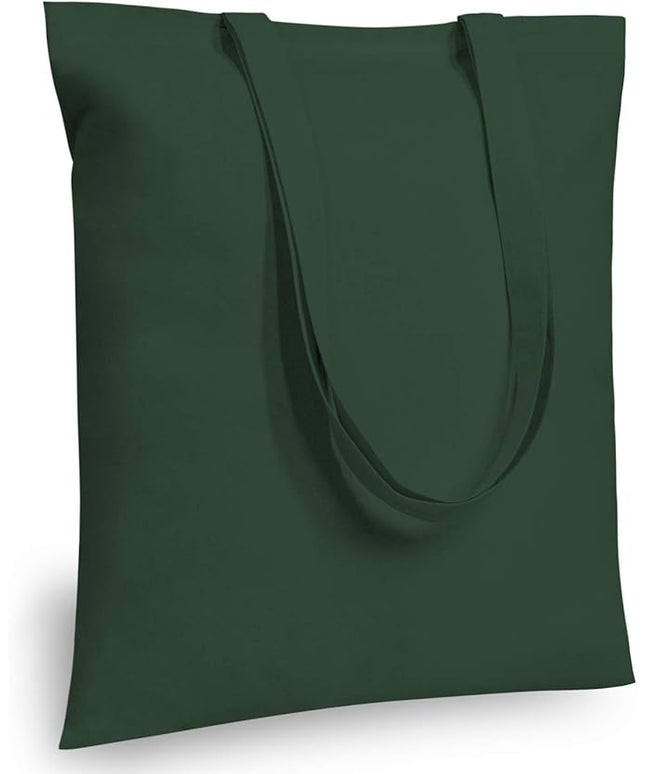 TOPDesign 6-Pack Economical 16"x15" Green Black Cotton Tote Bag, Lightweight Medium Reusable Grocery Shopping Cloth Bags, Suitable for DIY, Advertising, Promotion, Gift, Activity