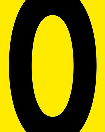 Mighty Line O Letter Alphabet Die Cut Location Markers, Large Decal Stickers for Pallet and Machinery Marking, Heavy-Duty, Peel and Stick Adhesive, Industrial Quality, 6"x10", Pack of 10, Yellow