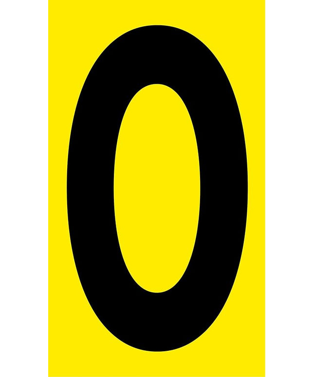 Mighty Line O Letter Alphabet Die Cut Location Markers, Large Decal Stickers for Pallet and Machinery Marking, Heavy-Duty, Peel and Stick Adhesive, Industrial Quality, 6"x10", Pack of 10, Yellow
