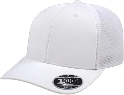 Cap America i8502 Flexfit 110 Premium Mid Profile 6-Panel Mesh Back Trucker Cap Hat w/UV Guard & Adjustable Snapback