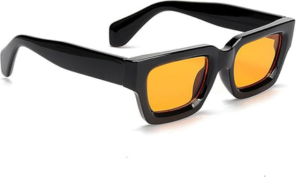 Trendy Square Sunglasses for Men Women Fashion Thick Rectangle Sun Glasses UV Protection Shades Designer Style