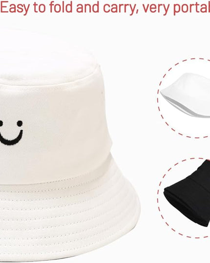 Cotton Bucket Hat for Women Men Summer Travel Sun Beach Bucket Cap, Unisex Outdoor Fisherman Hat