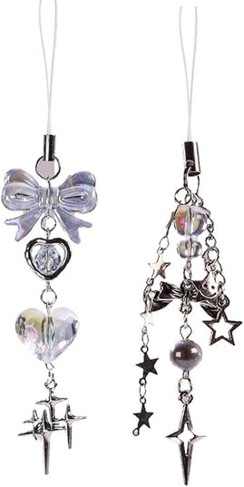 1-4PCS Cute Phone Charms Aesthetic Y2K Cell Phone Charms Strap Strawberry Butterfly Star PhoneCharm Y2K Accessories for Bag Keychain Airpods Camera Pendants Decor