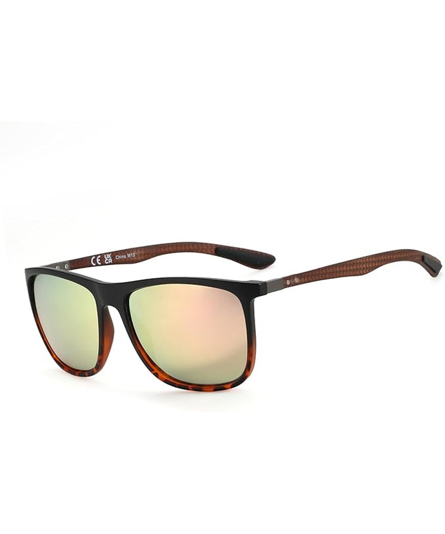 ZENOTTIC Square Polarized Sunglasses for Men Ultralight Carbon Fiber Sun Glasses Driving Fishing Golf Sports UV400 Protection