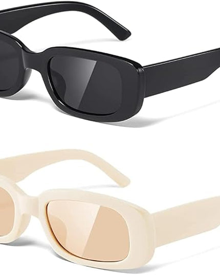 JASPIN Rectangle Sunglasses for Women Men Trendy Y2k Retro 90s Sun Glasses UV Protection Cool Square Frame