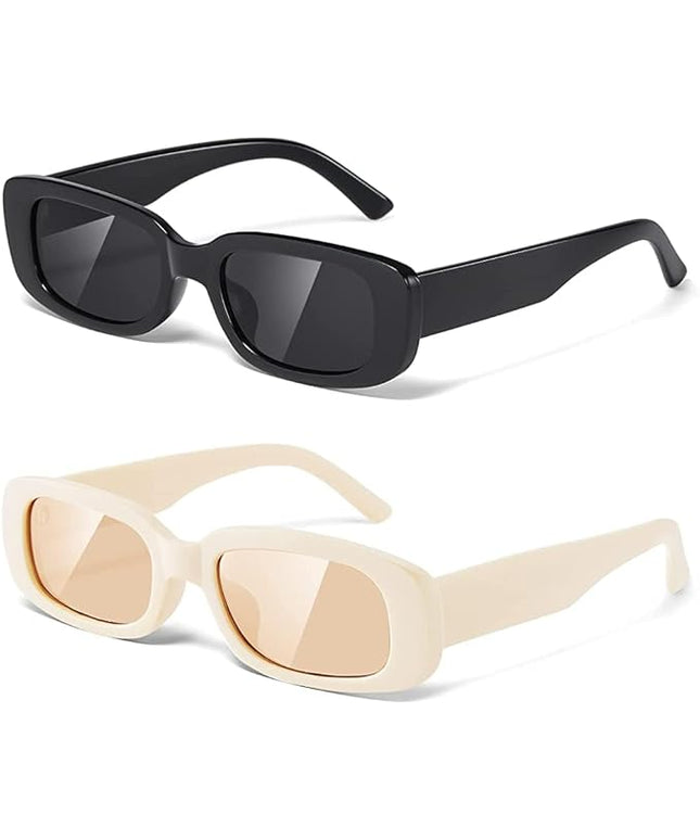 JASPIN Rectangle Sunglasses for Women Men Trendy Y2k Retro 90s Sun Glasses UV Protection Cool Square Frame
