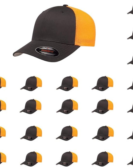 Flexfit 6511 Fitted Mid-Profile Stretchable Mesh Panels Trucker Cap | Bulk Pack Available