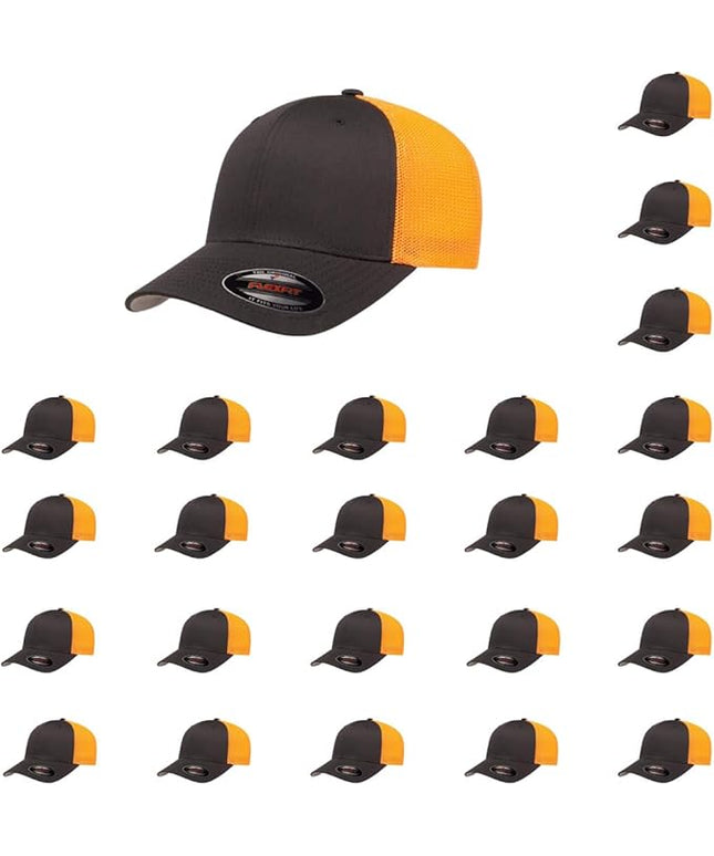 Flexfit 6511 Fitted Mid-Profile Stretchable Mesh Panels Trucker Cap | Bulk Pack Available