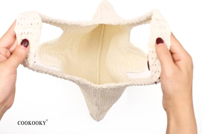 COOKOOKY Crochet Beach Tote bag Summer Beach Bag for Women Aesthetic Mesh Tote Bag Hippie Bag Knit Bag