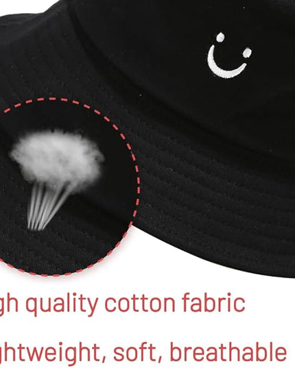 Cotton Bucket Hat for Women Men Summer Travel Sun Beach Bucket Cap, Unisex Outdoor Fisherman Hat
