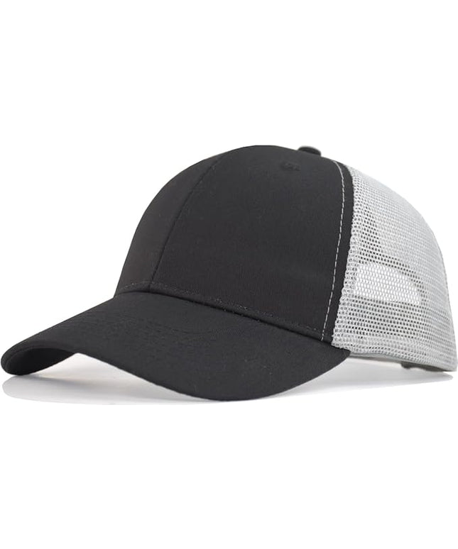 TSSGBL Classic Mesh Trucker Hat, Small & OSFM & XXL Options, Men Women Basic Adjustable Snapback Plain Blank Baseball Cap