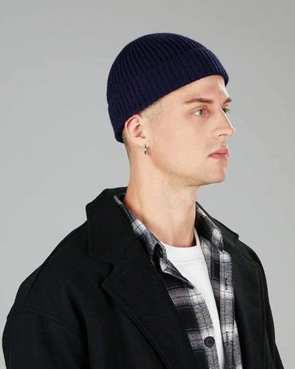 ROYBENS 4 Pack Wool Fisherman Beanies for Men, Knit Short Watch Cap Winter Warm Hats
