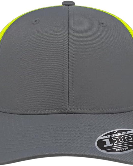Cap America i8502 Flexfit 110 Premium Mid Profile 6-Panel Mesh Back Trucker Cap Hat w/UV Guard & Adjustable Snapback