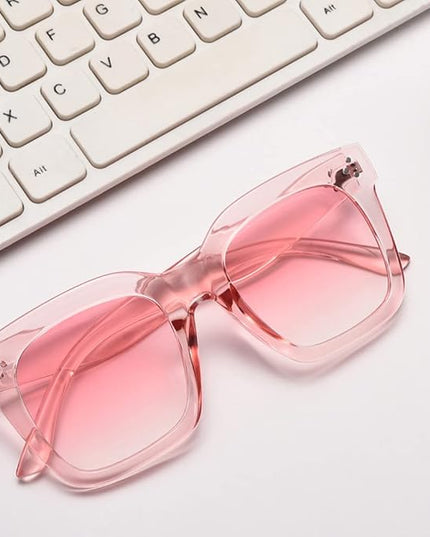 Vintage Women Oversized Sunglasses Designer Luxury Square Sun Glasses UV400 Protection Flat Lens