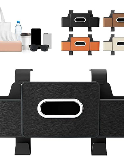 Back Seat Car Organizer,3-in-1 Car Backseat Storage Box with Cup Holder,Tissue Box,Trash Bin&Hooks,Multifunctional Waterproof Storage for Hold Phones Snacks Drinks Handbags (1, Black)