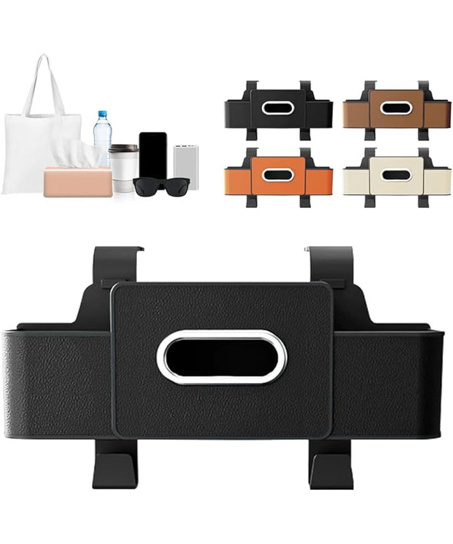 3-in-1 Car Backseat Organizer with Cup Holder, Tissue Box, Trash Bin & Hooks, 2026 Multifunctional Back Seat Car Organizer for Phones, Snacks, Drinks, and Handbags (black)