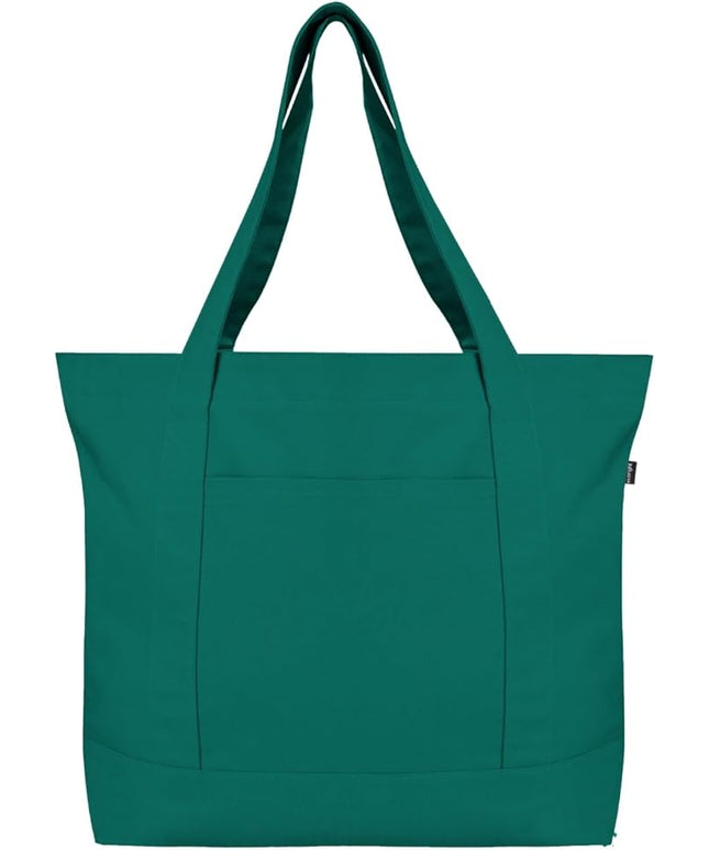 Eco Right Canvas Tote Bag for Women with Zip & Inner Pocket, 100% Organic Cotton Tote Bags for Men, Shopping, Beach