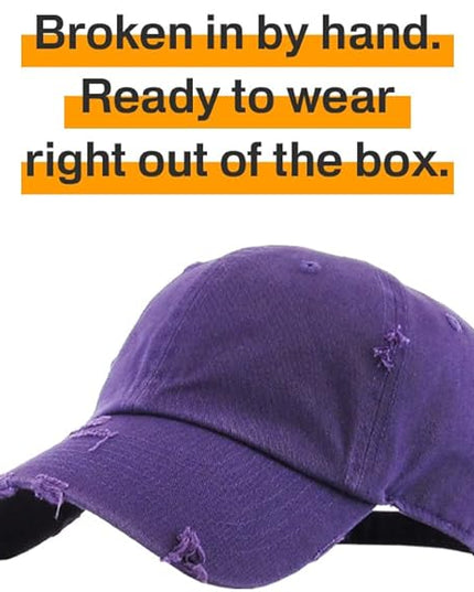 KBETHOS Vintage Washed Distressed Cotton Dad Hat Baseball Cap Adjustable Polo Trucker Unisex Style Headwear