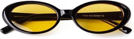 90s Sunglasses for Women Men Retro Small Oval Sunglasses