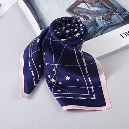 ANDANTINO 100% Real Mulberry Silk Scarf -21'' x 21''- Lightweight Neckerchief –Women Men Small Square Digital Printed Scarves