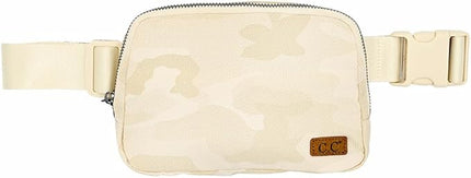 C.C Belt Bag for Women – Quilted Fanny Pack Crossbody Waist Bag with Adjustable Strap, Fashion Gift Idea (Camo beige)