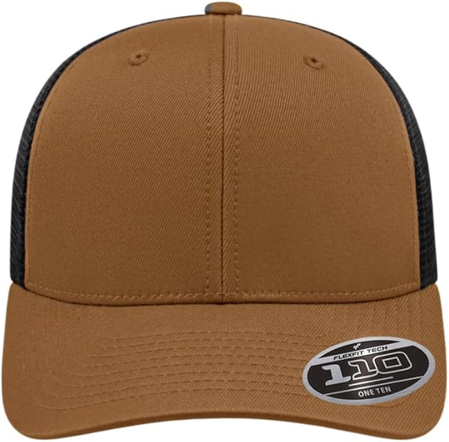 Cap America i8502 Flexfit 110 Premium Mid Profile 6-Panel Mesh Back Trucker Cap Hat w/UV Guard & Adjustable Snapback