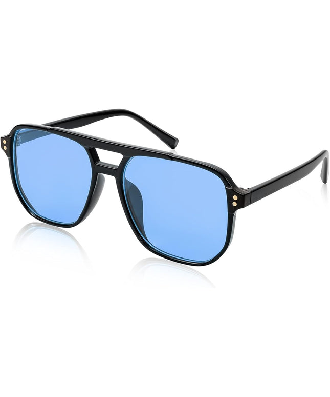 FEISEDY Retro Square Aviator Sunglasses Women Men 70s Vintage Trendy Plastic Frame Sun Glasses B2835