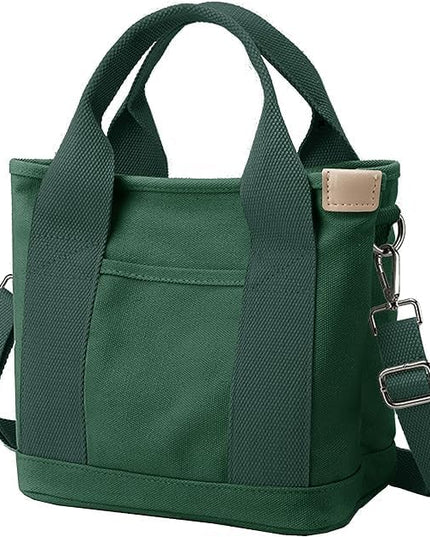 Small Tote Bag with Zipper, 2024 Canvas Multi-Pocket Crossbody Bag Shoulder Bag Satchel Hobo Bag Messenger Bag