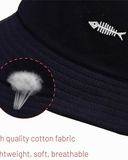 Cotton Bucket Hat for Women Men Summer Travel Sun Beach Bucket Cap, Unisex Outdoor Fisherman Hat