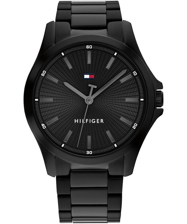 Tommy Hilfiger Men's 3H Quartz Watch, Stainless Steel Bracelet, Water Resistant 3 ATM, Modern and Stylish Timepiece, Gift for Him, 42mm