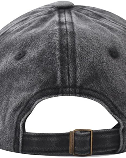 Classic Vintage Distressed Baseball Cap, Washed Cotton, Adjustable Fit