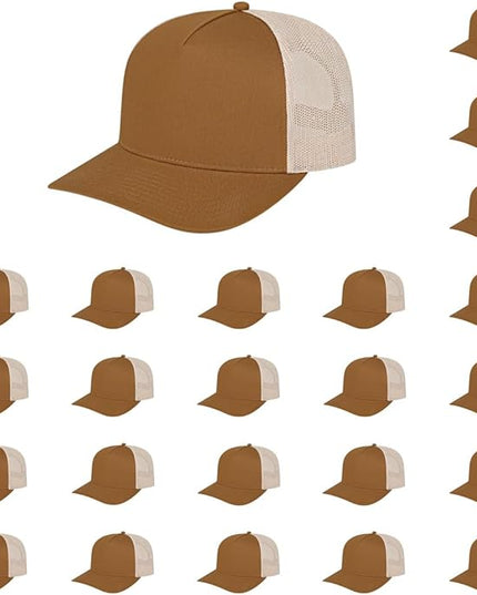 Cap America i3039 Classic 5 Panel Mid Profile Structured Trucker Mesh Back Cap w/ & Adjustable Snapback