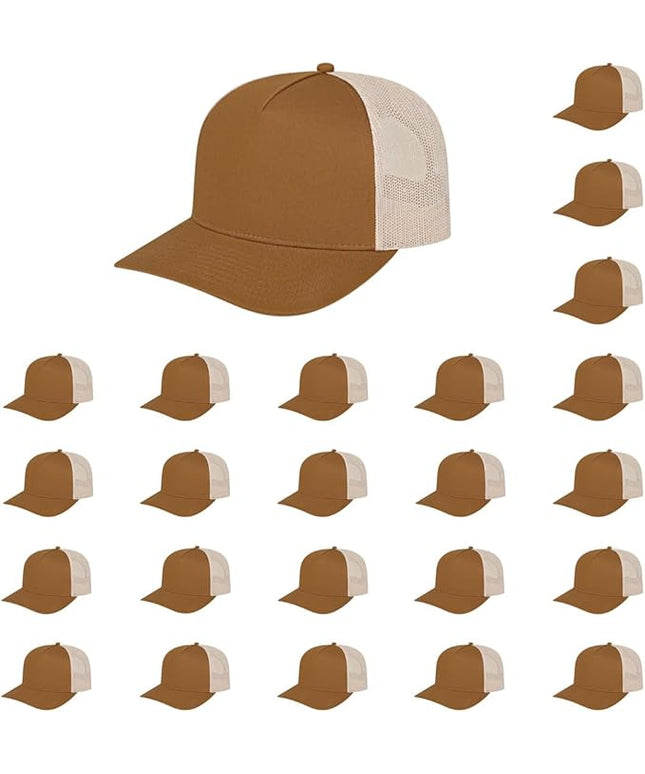 Cap America i3039 Classic 5 Panel Mid Profile Structured Trucker Mesh Back Cap w/ & Adjustable Snapback