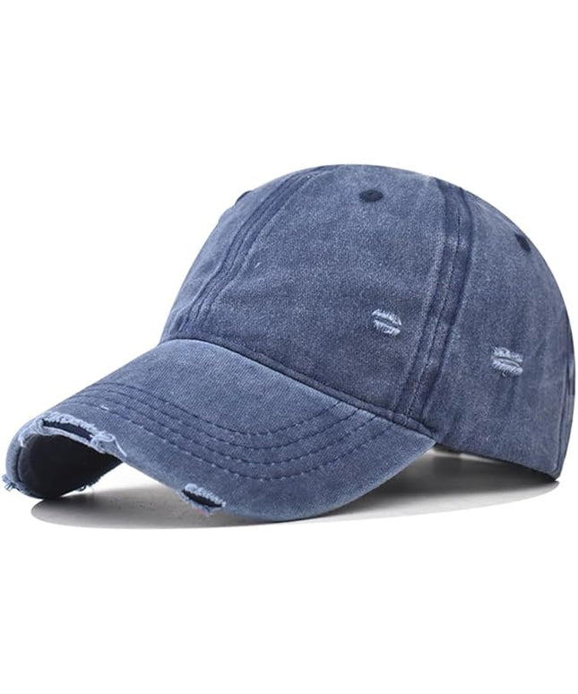 Classic Vintage Distressed Baseball Cap, Washed Cotton, Adjustable Fit