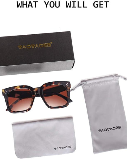 Vintage Women Oversized Sunglasses Designer Luxury Square Sun Glasses UV400 Protection Flat Lens