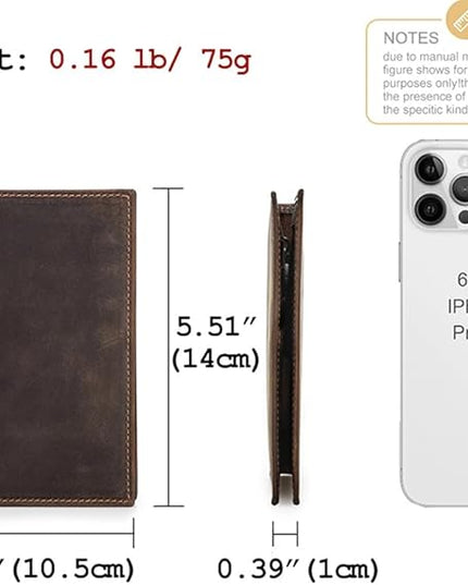 CONTACTS Full Grain Leather Passport Holder RFID Blocking Travel Passport Wallet Compatible with Airtag Slim Passport Cover Case with 4 Cards Slots, Coin Pocket (Brown)